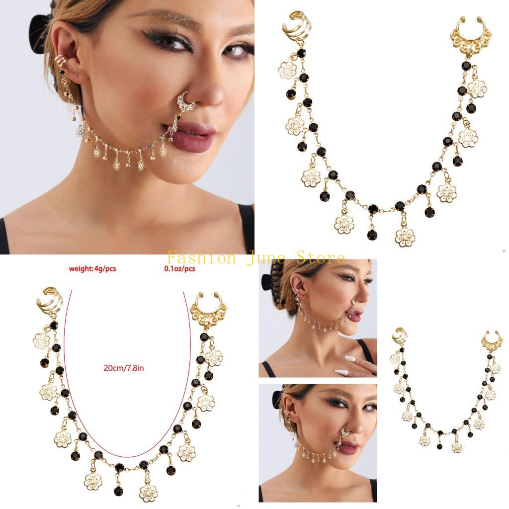 Street Fashion Earrings - N5KA سبيكة هامش القرط الأنف الدائري