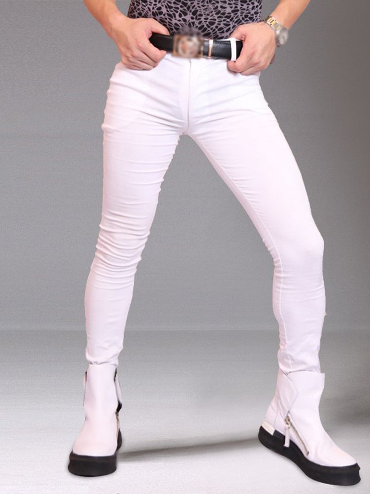 Street Fashion Jeans Men - بنطال جينز جينز مطاطي للرجال ،