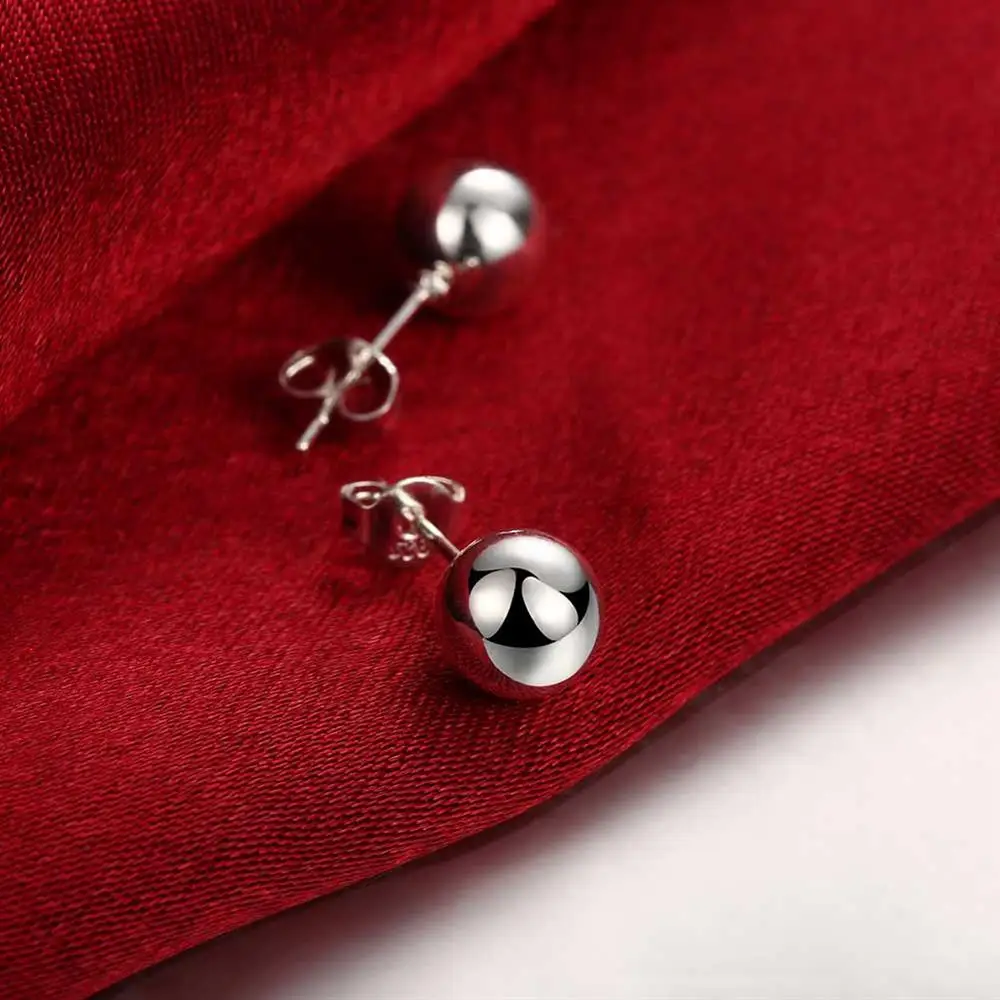 925 فضة كلاسيكي 8 مللي متر 10  - مراجعة Street Fashion Earrings وسعره