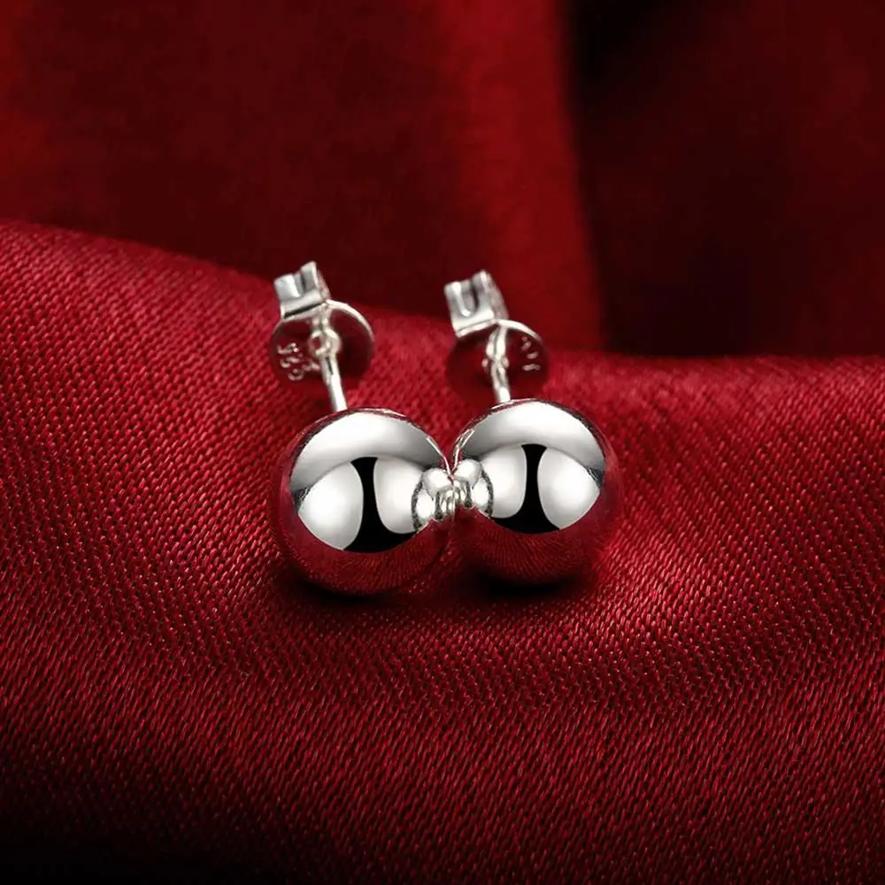 925 فضة كلاسيكي 8 مللي متر 10  - مراجعة Street Fashion Earrings وسعره