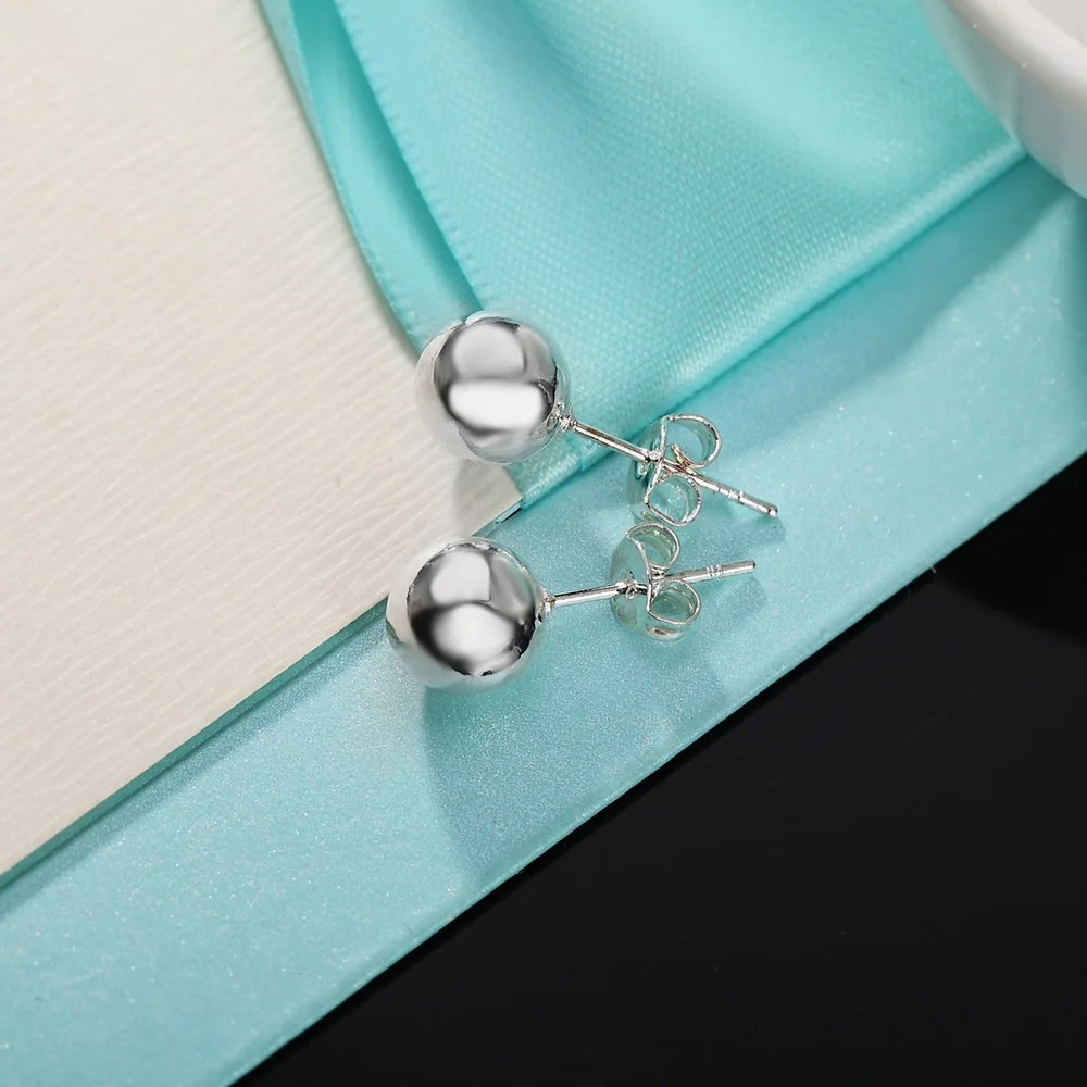 925 فضة كلاسيكي 8 مللي متر 10  - مراجعة Street Fashion Earrings وسعره