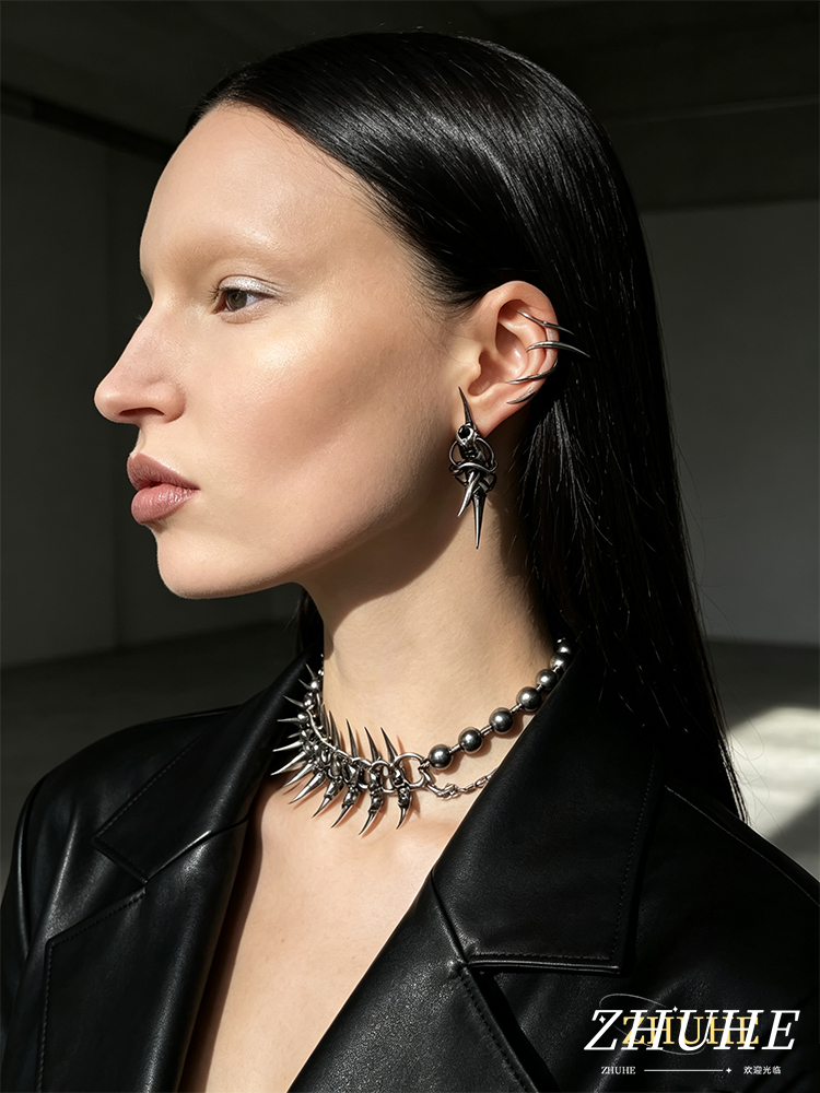 أقراط نحاسية بتصميم هيكل عظمي  - مراجعة Street Fashion Earrings وسعره