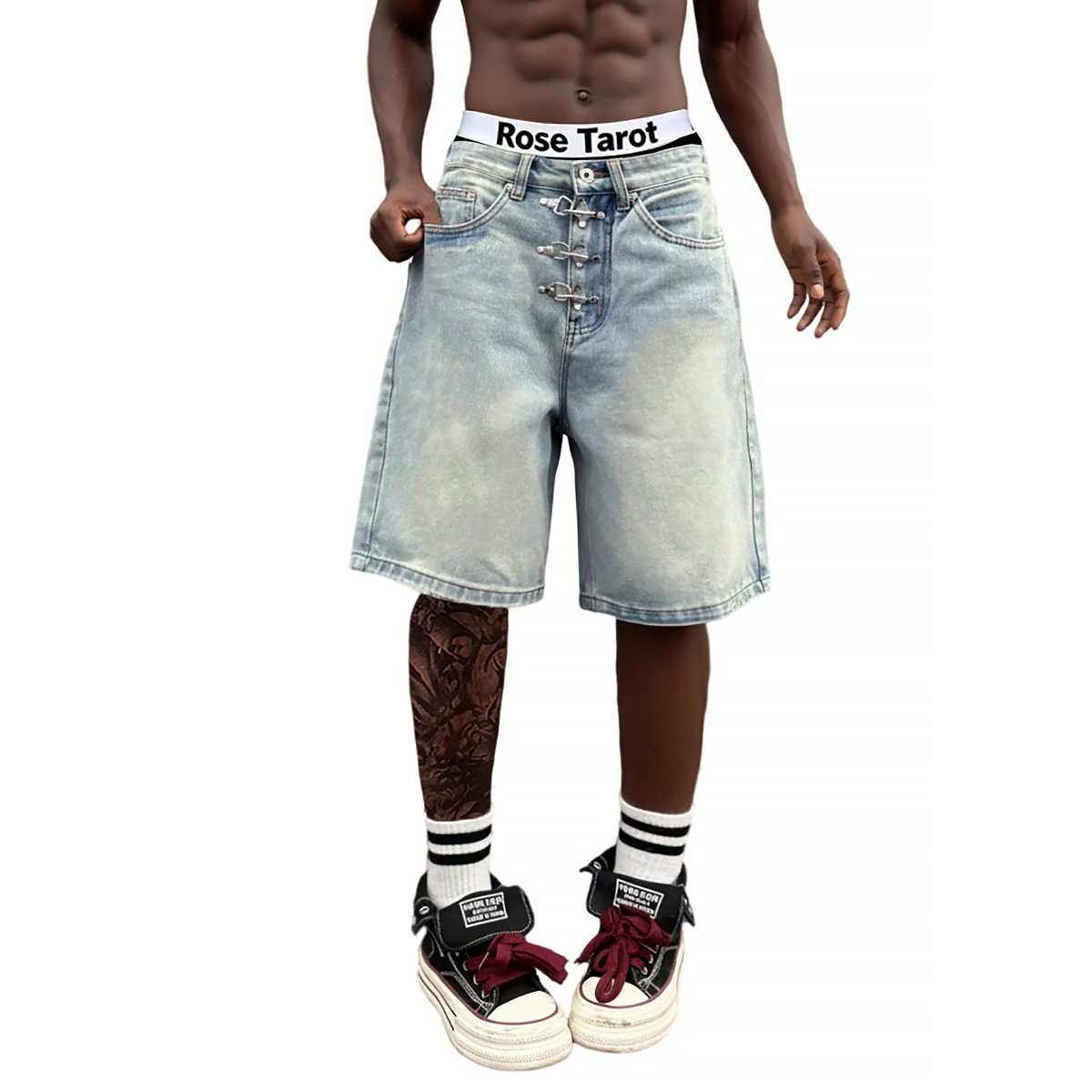 شورت جينز رجالي فضفاض بقصة واس - مراجعة Street Fashion Jeans Men وسعره