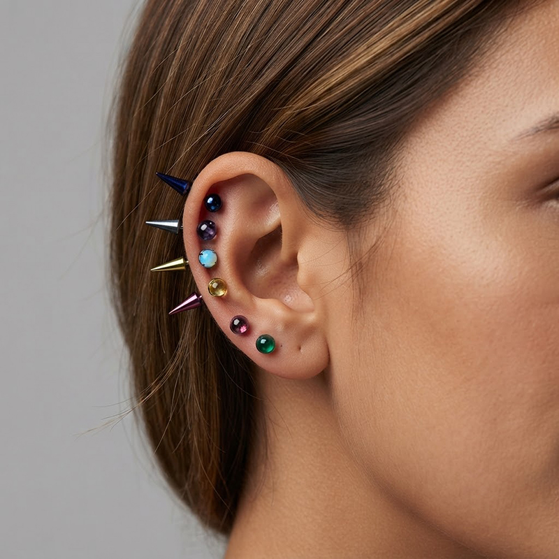 أقراط مسمارية بتصميم شيطاني مد - مراجعة Street Fashion Earrings وسعره