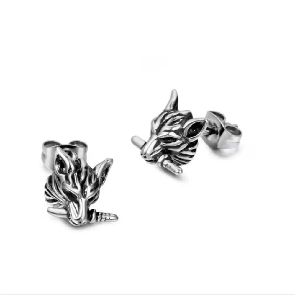 أقراط رأس الذئب الإبداعية للرج - مراجعة Street Fashion Earrings وسعره