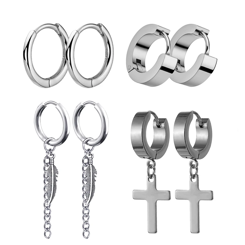 أقراط متقاطعة من الفولاذ المقا - مراجعة Street Fashion Earrings وسعره