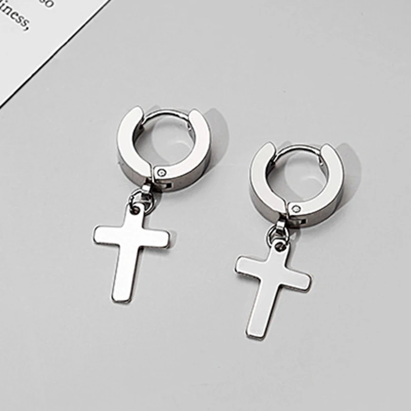 أقراط متقاطعة من الفولاذ المقا - مراجعة Street Fashion Earrings وسعره