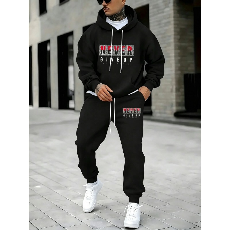 لا تيأس أبدًا - طقم رجالي مطبو - مراجعة Street Fashion Men وسعره