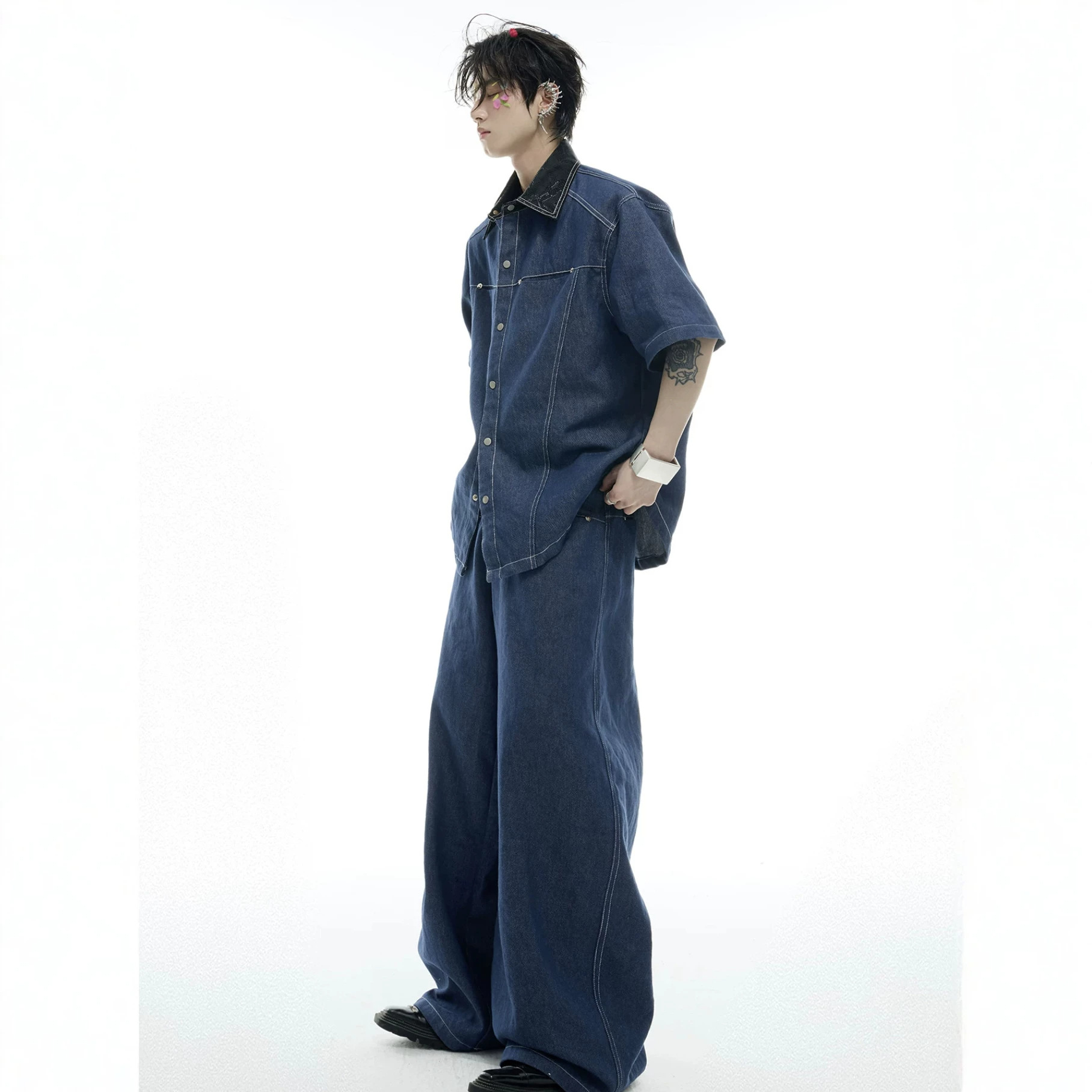 طقم صيفي رجالي من الدنيم بتصمي - مراجعة Street Fashion Jeans Men وسعره