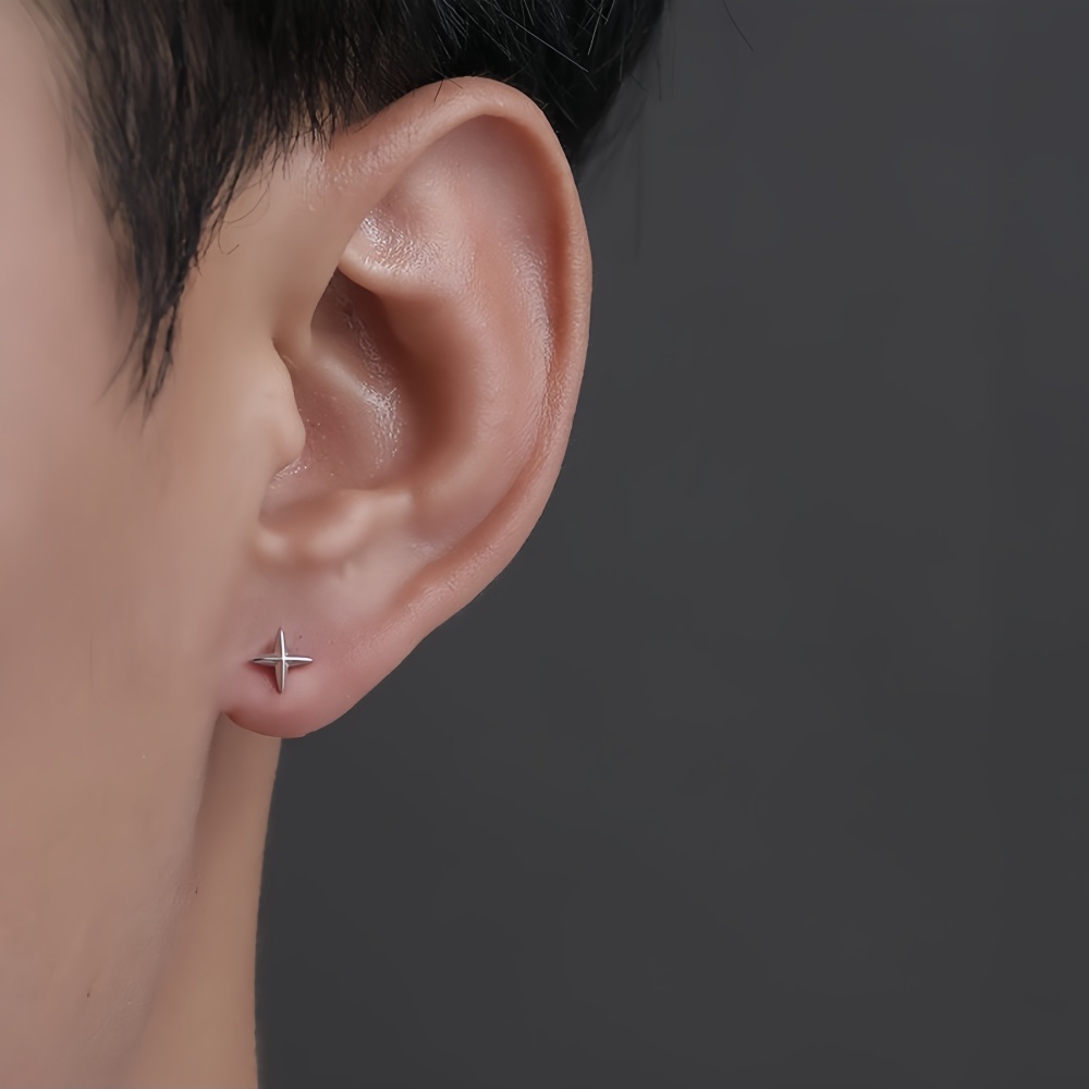 بسيطة الصليب نجوم الرجال سبيكة - مراجعة Street Fashion Earrings وسعره