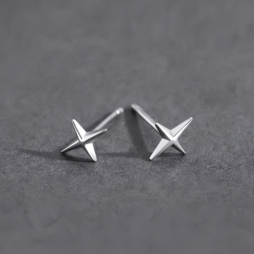 بسيطة الصليب نجوم الرجال سبيكة - مراجعة Street Fashion Earrings وسعره