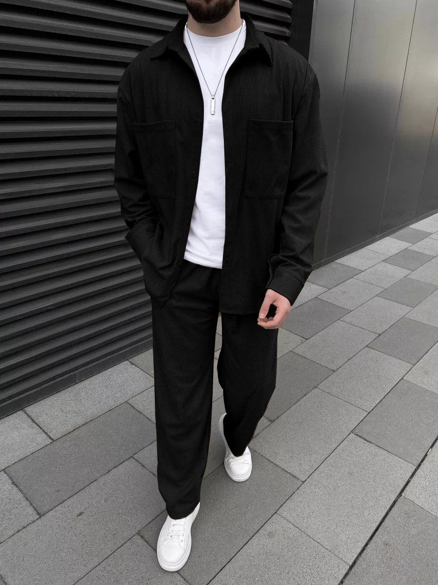 طقم رجالي من قطعتين من قماش ال - مراجعة Street Fashion Men وسعره