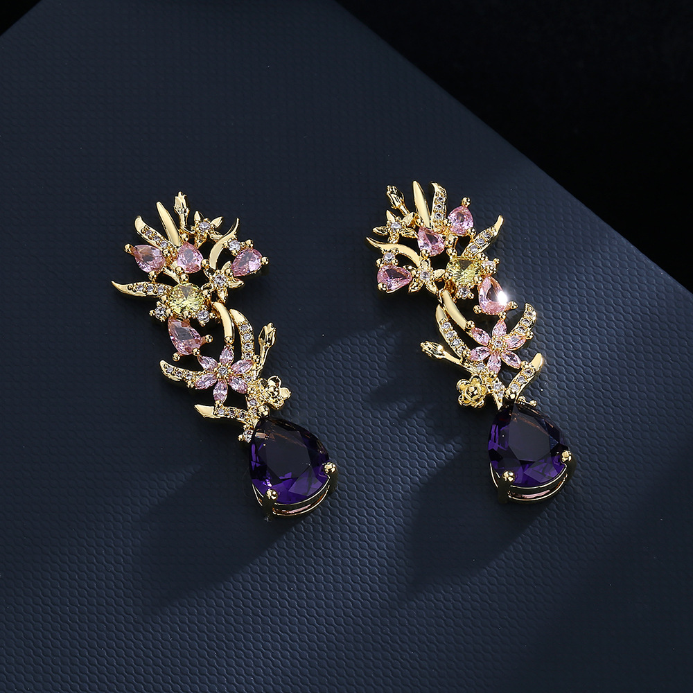مبالغ فيها جو الزركون زهرة أقر - مراجعة Street Fashion Earrings وسعره