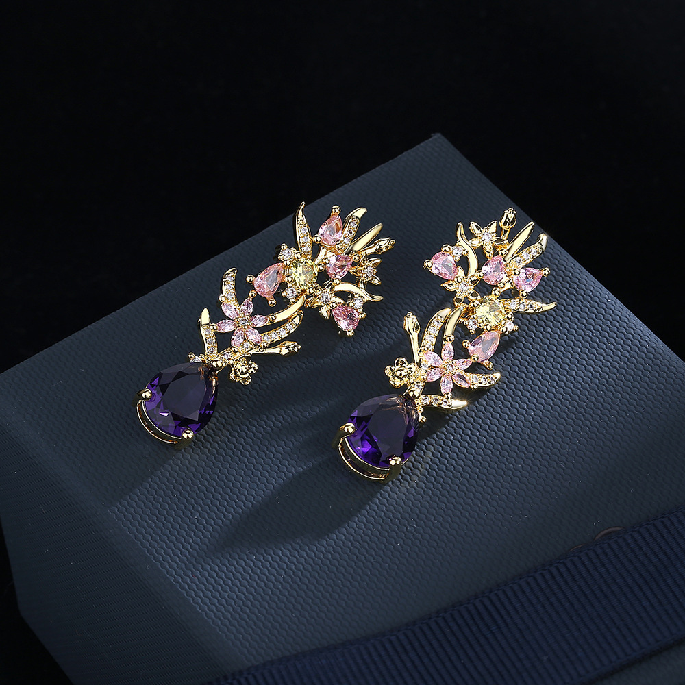 مبالغ فيها جو الزركون زهرة أقر - مراجعة Street Fashion Earrings وسعره
