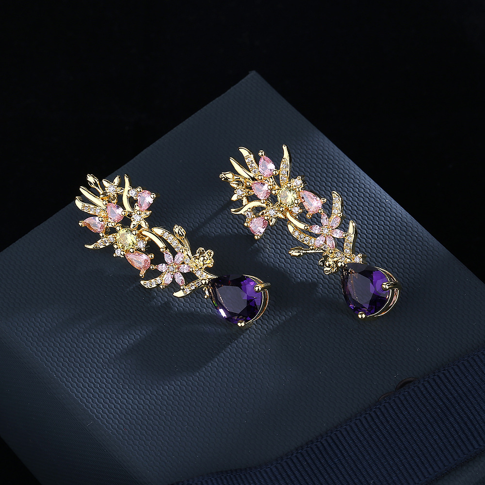 مبالغ فيها جو الزركون زهرة أقر - مراجعة Street Fashion Earrings وسعره