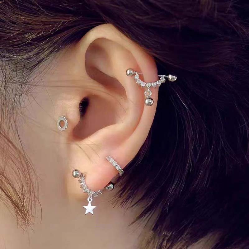 أقراط نجمة الزركون العصرية الم - مراجعة Street Fashion Earrings وسعره