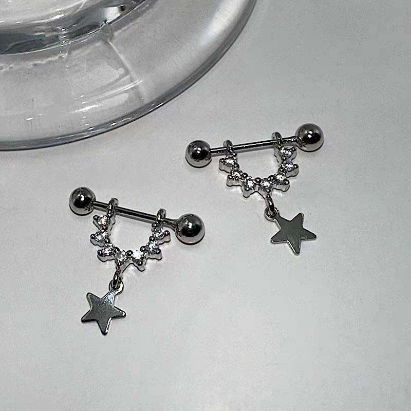 أقراط نجمة الزركون العصرية الم - مراجعة Street Fashion Earrings وسعره
