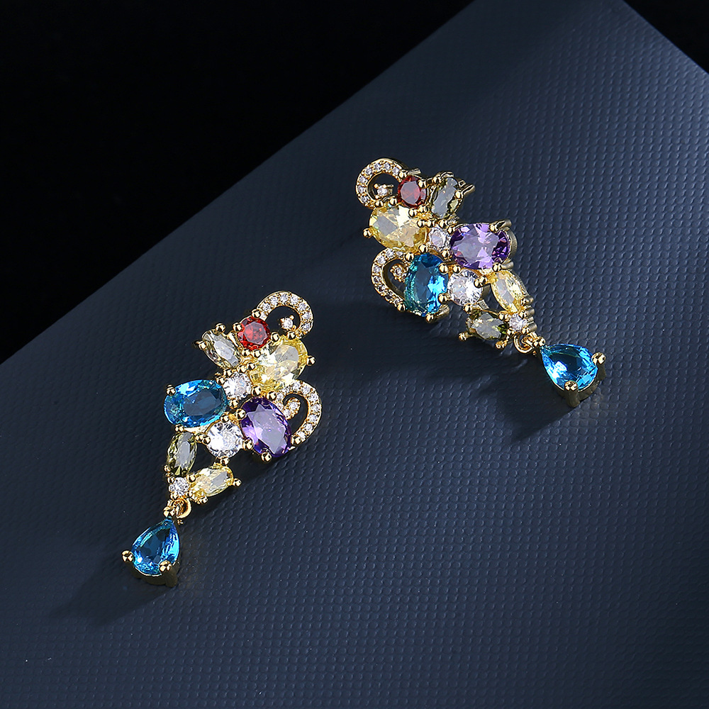 أقراط عصرية مشكال من الزركون م - مراجعة Street Fashion Earrings وسعره