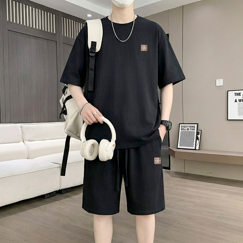 【تي شيرت + شورت بخمس نقاط】طقم  - مراجعة Street Fashion Men وسعره